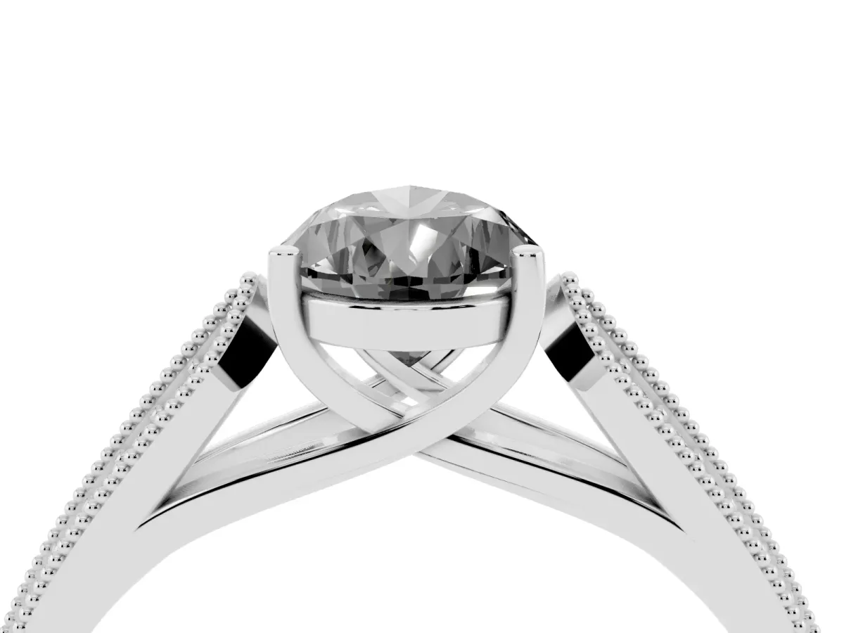 Fancy Black Pear Cut Cut Pave Split Shank Engagement Ring with Four-Prong Setting Silver