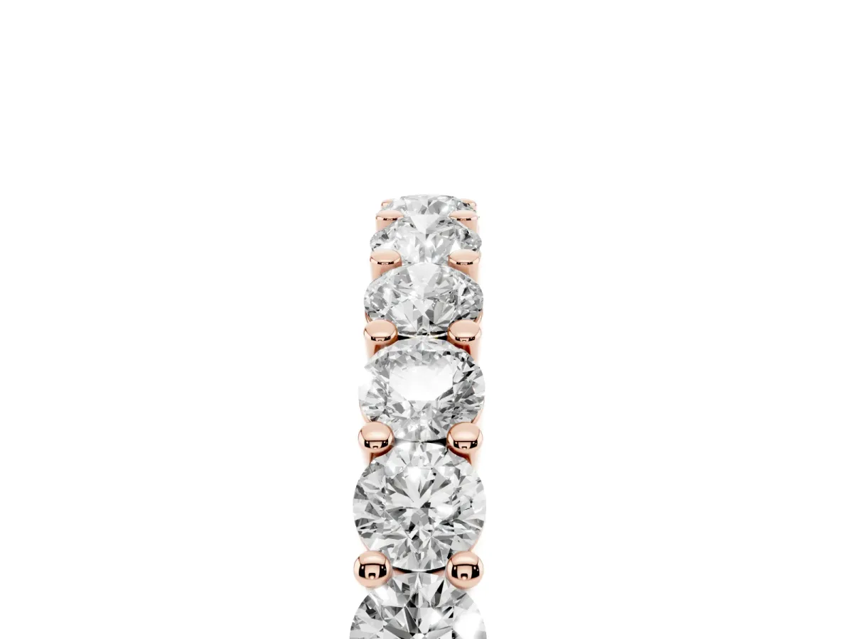 Alternating Round Diamond Promise Ring with Round Diamond Accents Rose gold