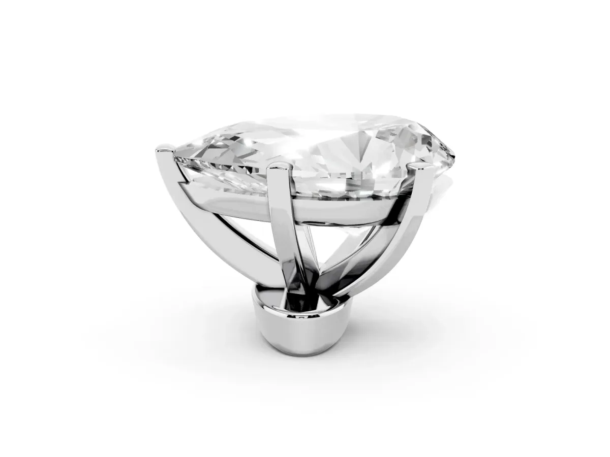 Pear Cut Diamond Solitaire Ring with Prong Setting and Classic Band White gold