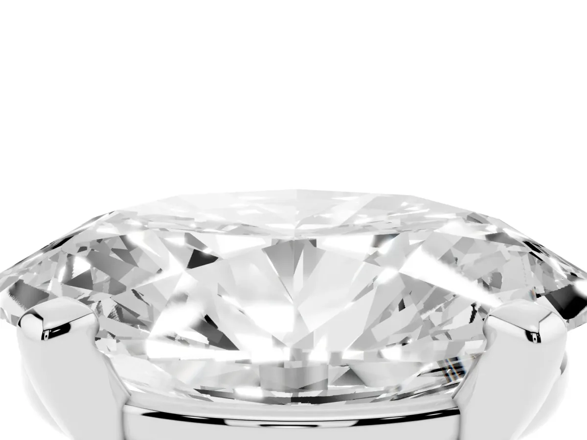 Oval Cut Diamond Solitaire Ring with Prong Setting and Classic Band White gold