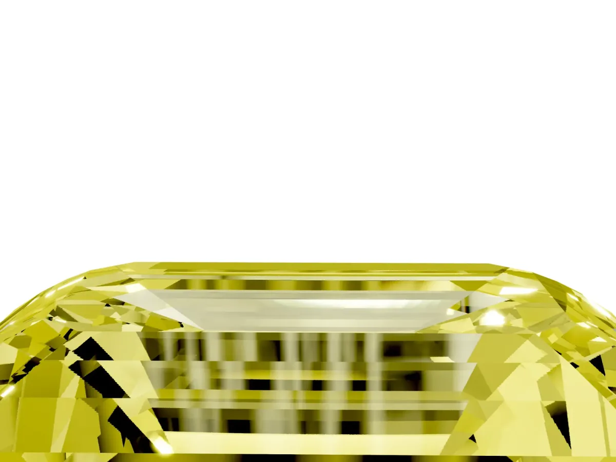 Fancy Yellow Emerald Cut Solitaire Twist Band Six-Prong Setting Silver