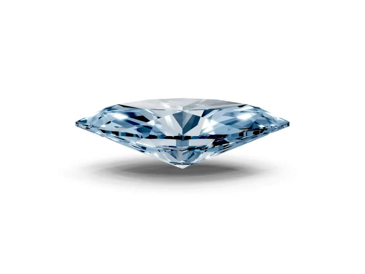 Fancy Blue Marquise Cut Cut Cathedral Pave Diamond Engagement Ring with Six-Prong Setting Yellow gold