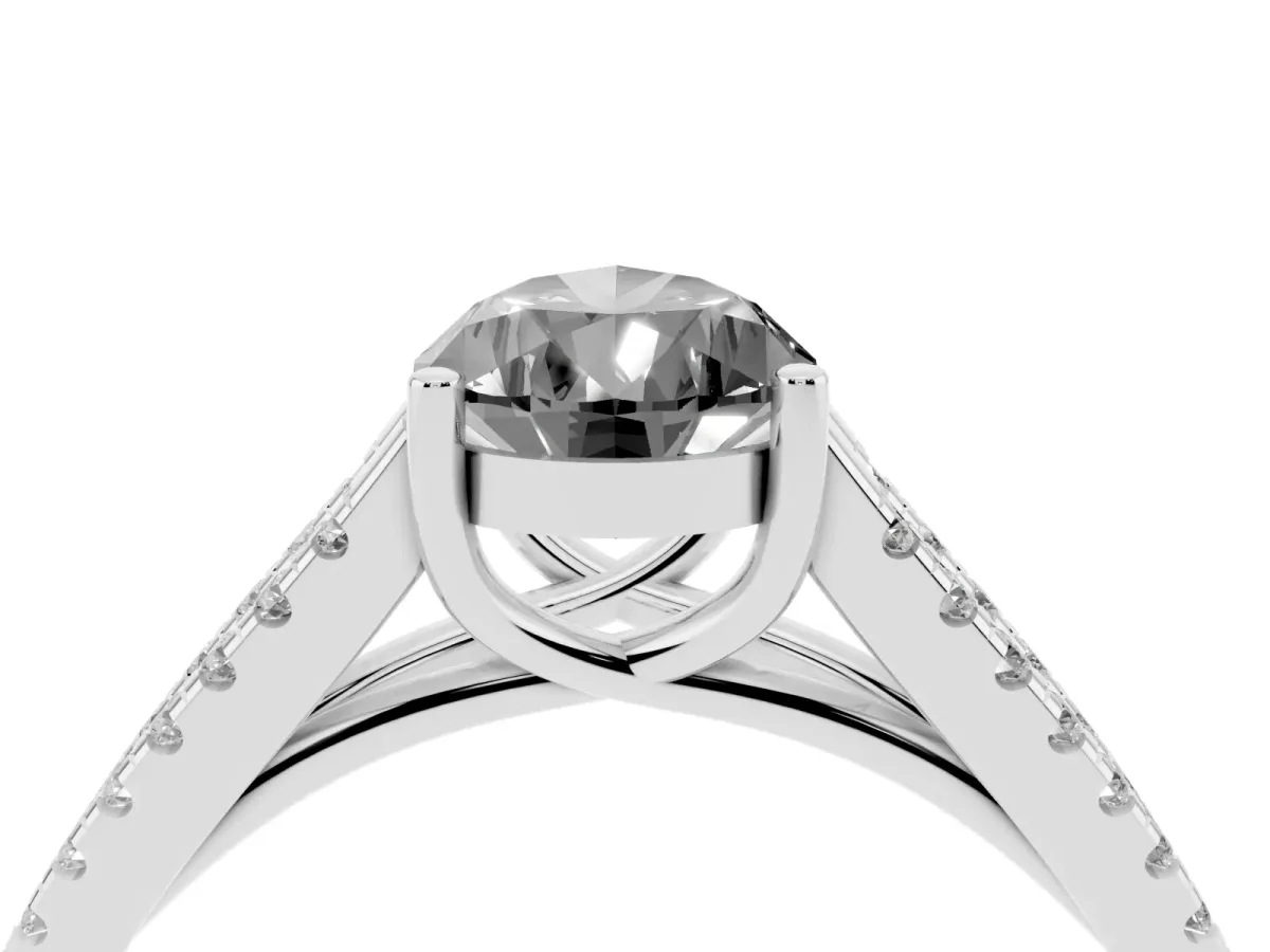 Fancy Black Pear Cut Diamond Solitaire Engagement Ring with Split Shank Pavé Band Platinum