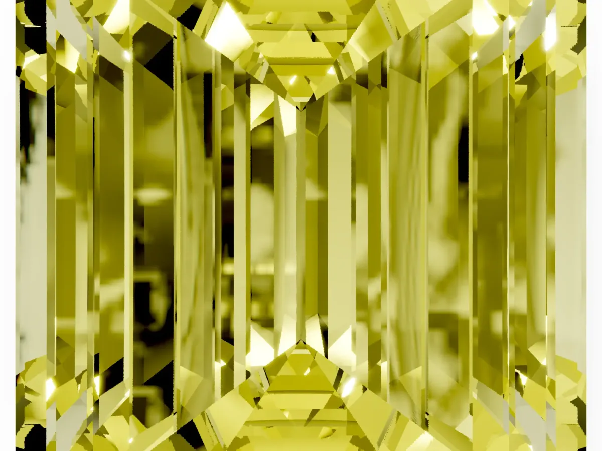 Fancy Yellow Emerald Cut Cut Pave Band Milgrain Solitaire Ring Yellow gold