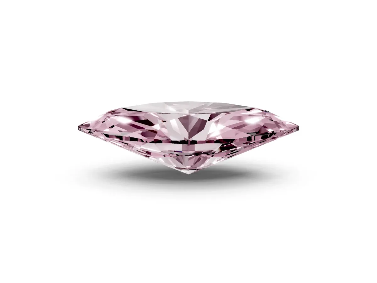 Fancy Pink Marquise Cut Cut Cathedral Pave Diamond Engagement Ring with Six-Prong Setting Rose gold