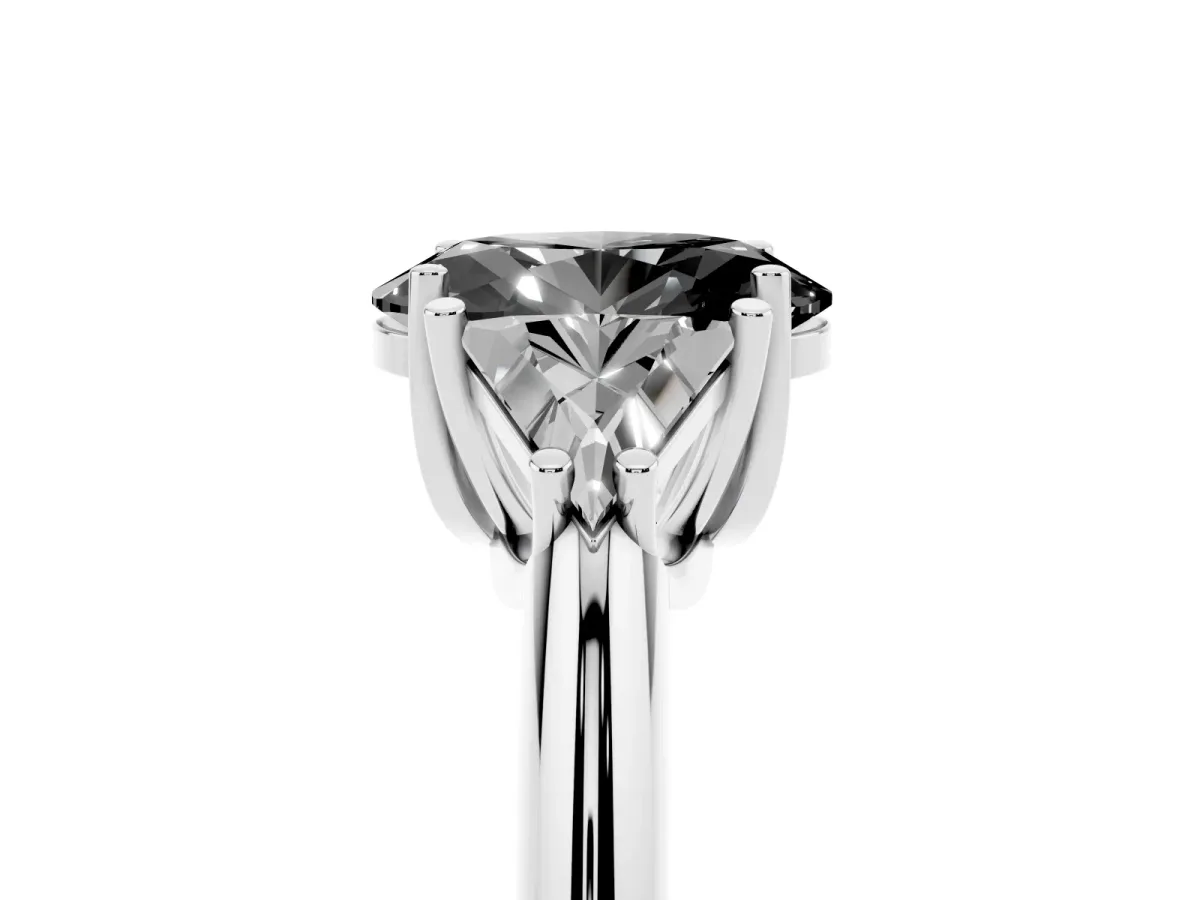 Fancy Black Three-Stone Oval Cut Diamond Engagement Ring with Trillion Side Stones and Prong Setting Silver