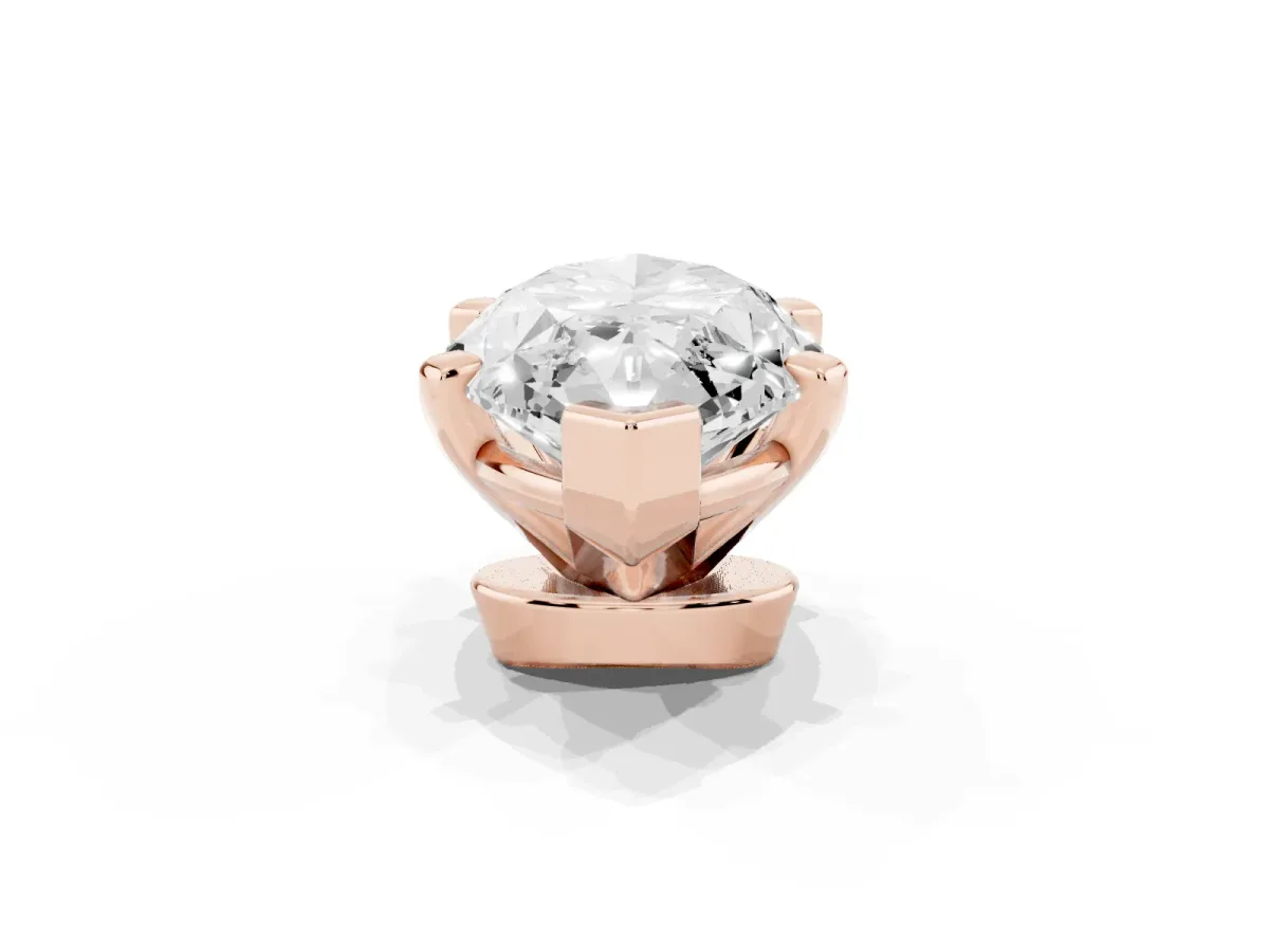 Marquise Cut Diamond Solitaire Ring with Prong Setting and Classic Band Rose gold