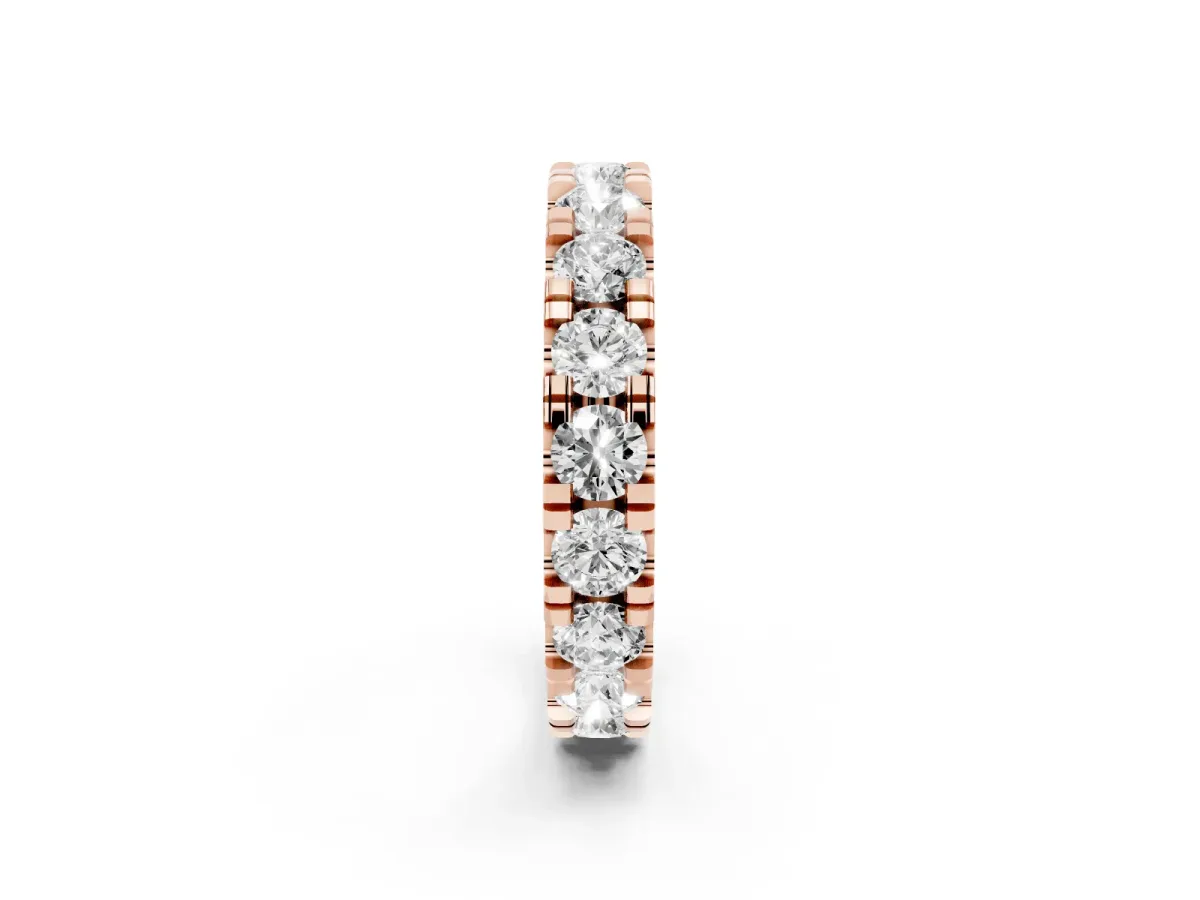 Round Diamond Full Eternity Band with U-Prong Setting Rose gold