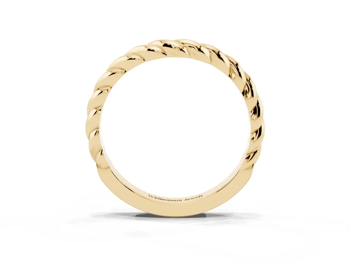 Marquise Diamond Twist Eternity Band with Bezel Setting Yellow gold