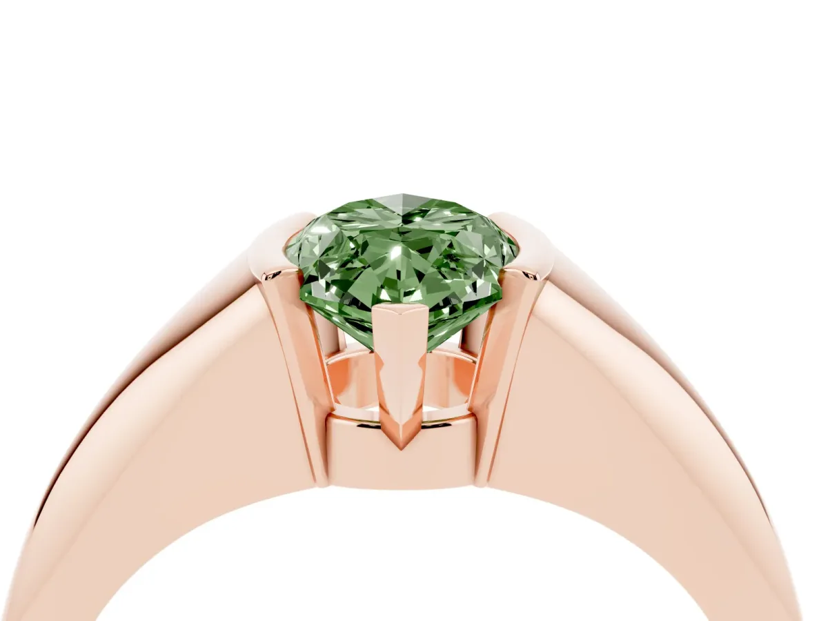 Fancy Green Marquise Cut Solitaire Tension Set Diamond Ring Rose gold