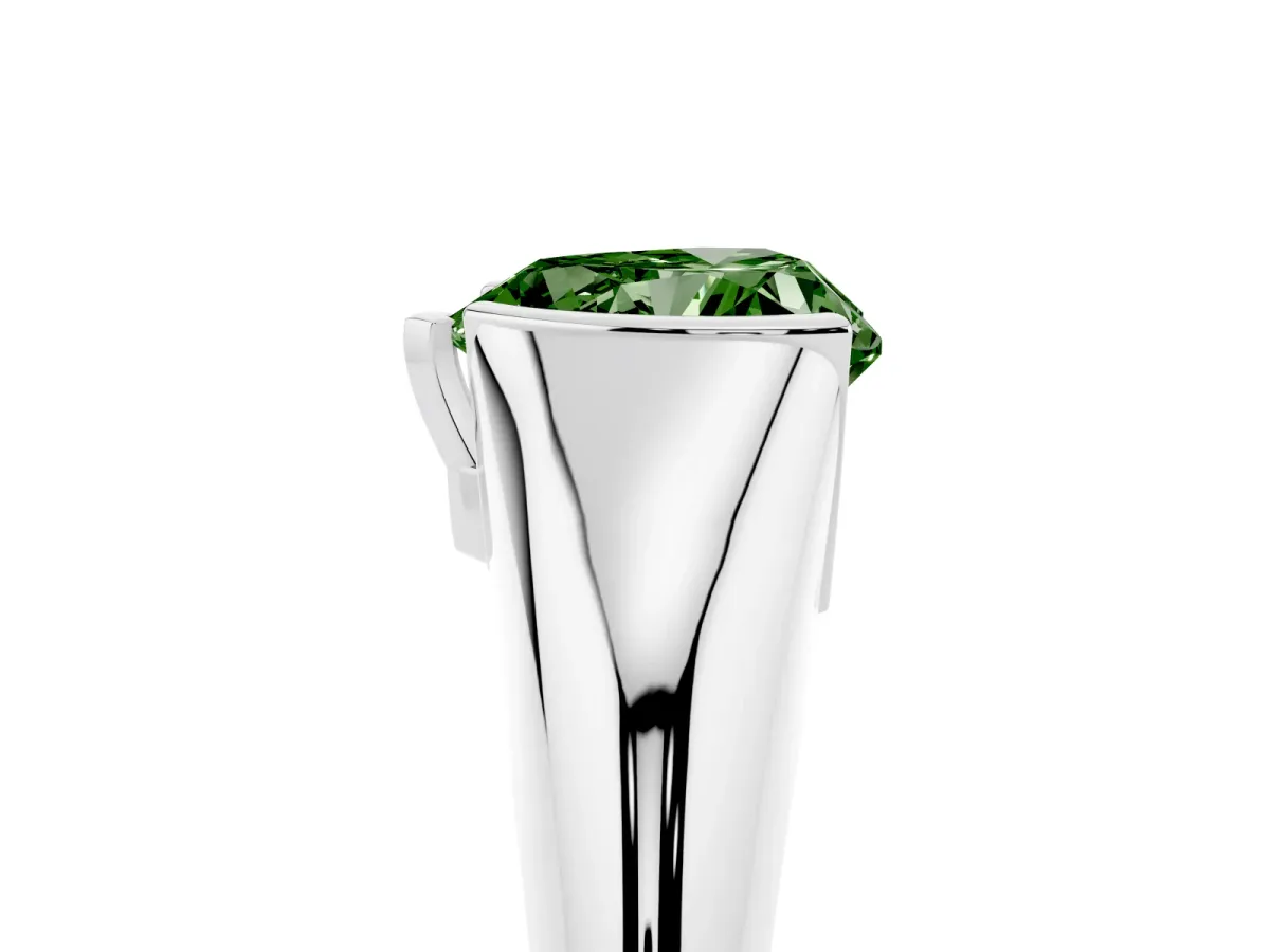 Fancy Green Heart Cut Solitaire Tension Set Diamond Ring Platinum