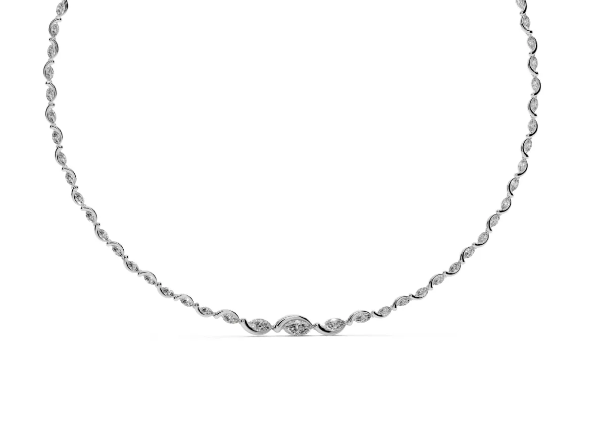 Marquise Diamond Riviera Necklace White gold