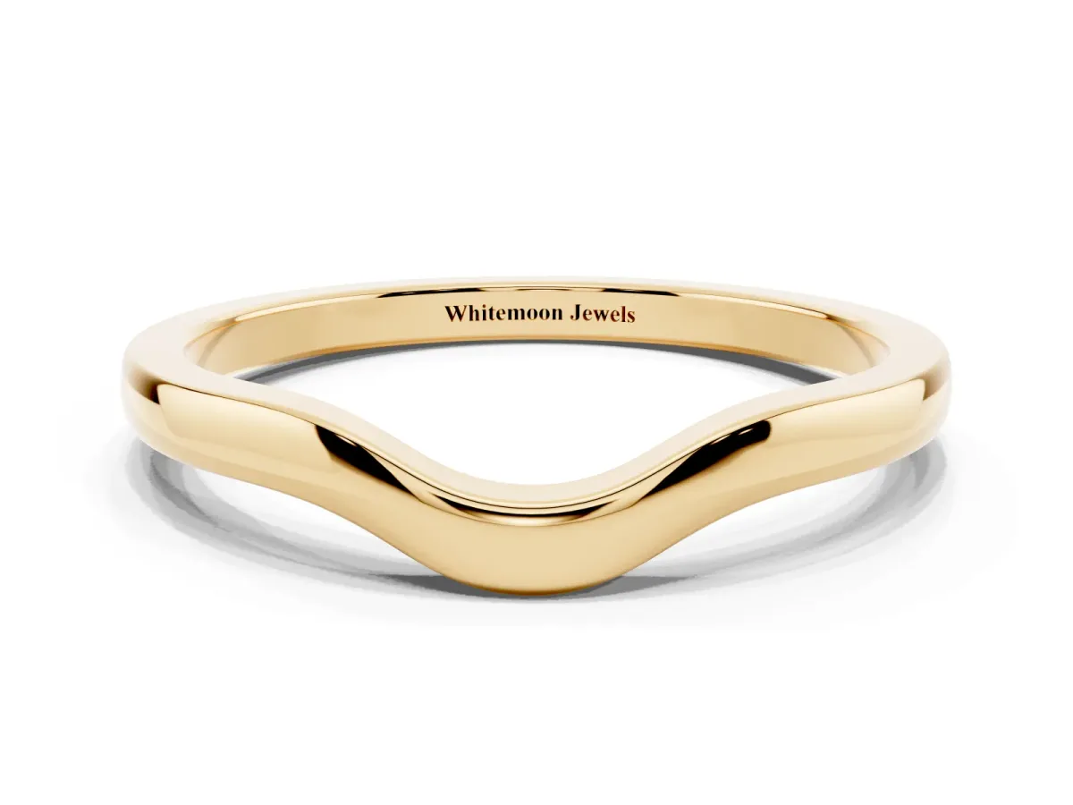 Curved Plain Band Yellow gold