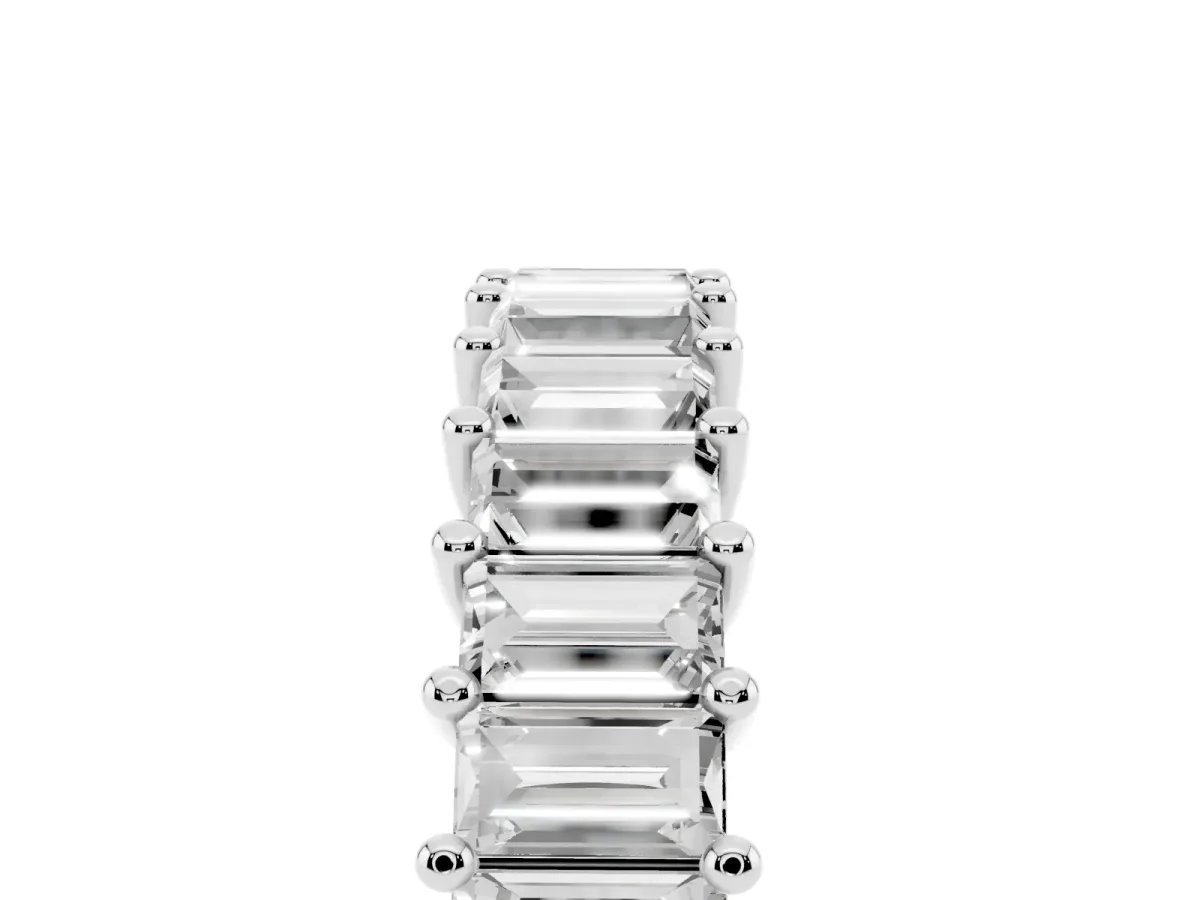 Baguette Cut Eternity Band with Shared Prong Setting Platinum