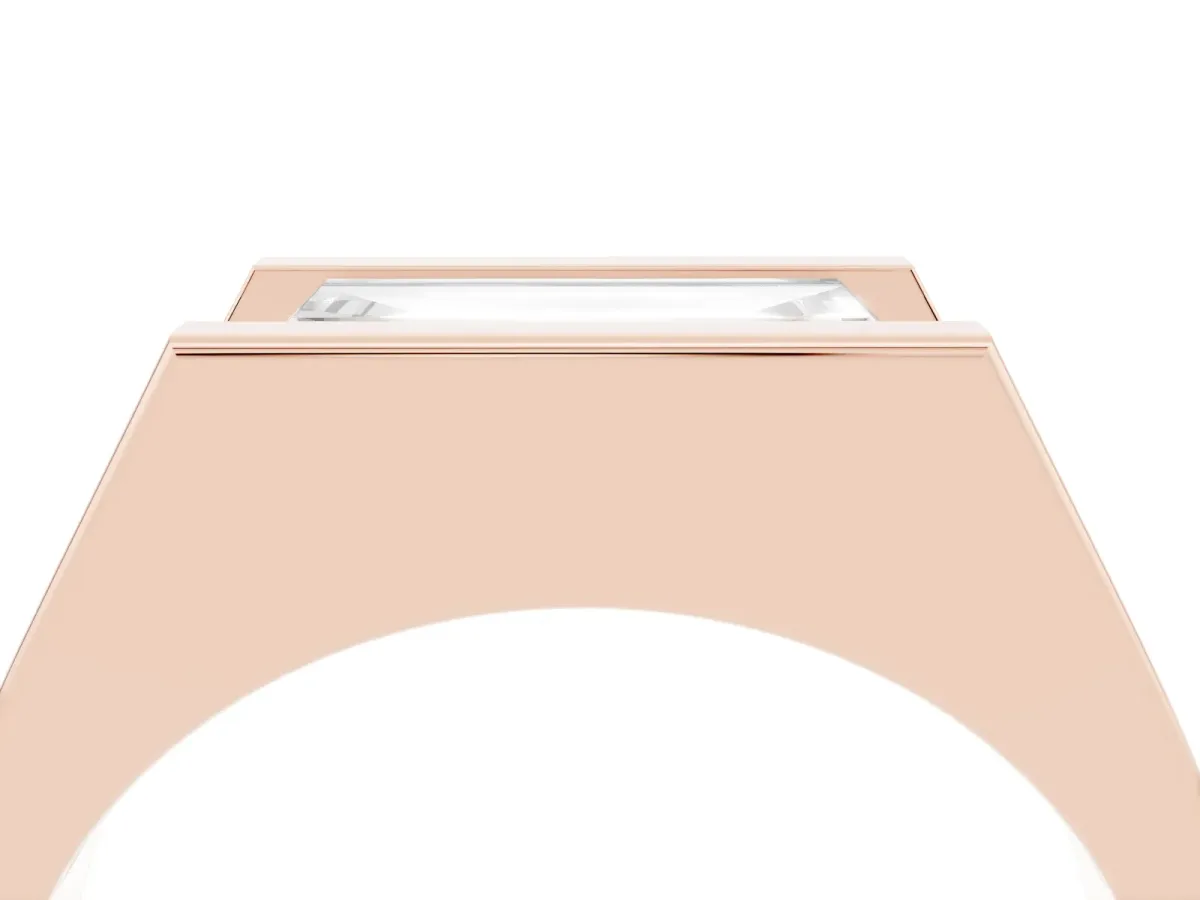Baguette Diamond Geometric Solitaire Ring Rose gold