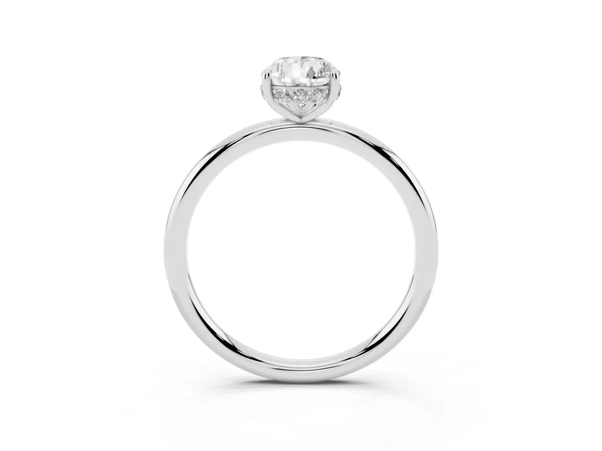 Pear Cut Solitaire Diamond Ring with a Classic Band and Four-Prong Setting Platinum