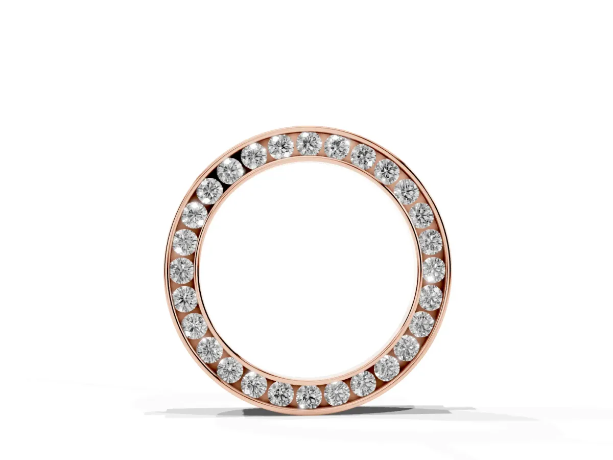 Round Diamond Channel Set Pendant Rose gold