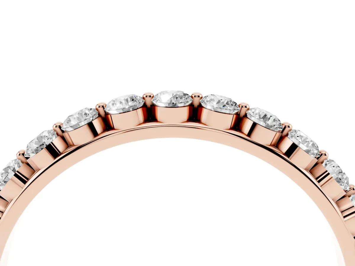 Round Diamond Channel Set Eternity Band Rose gold