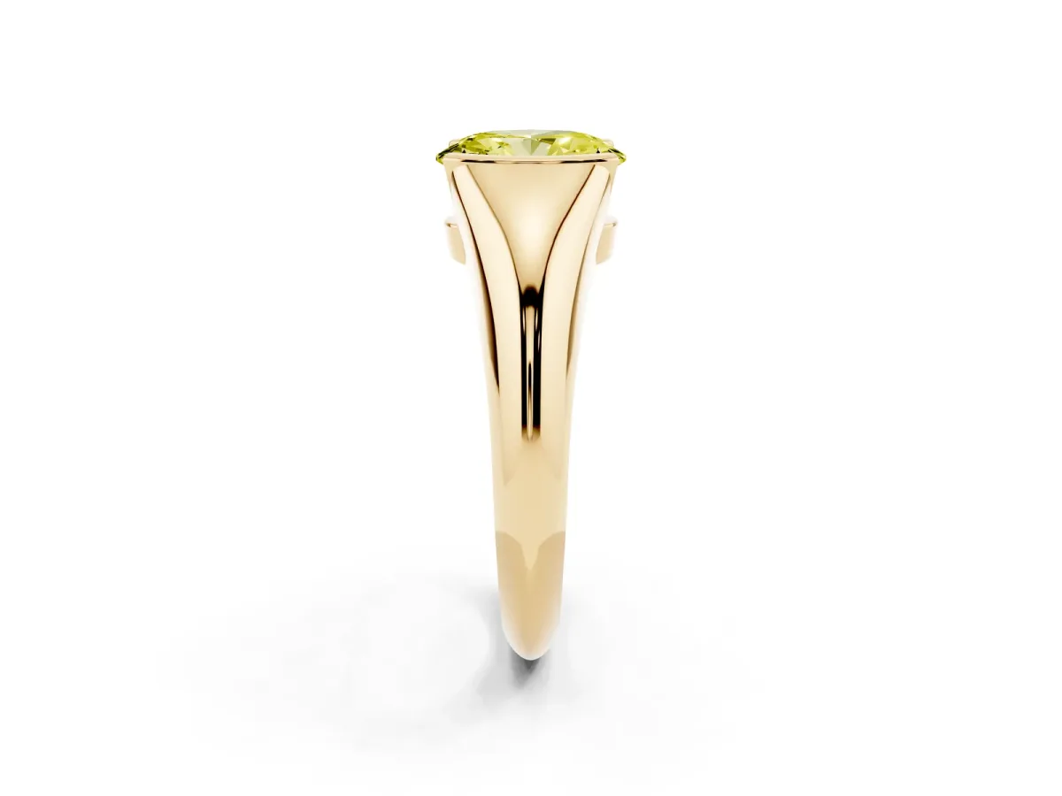 Fancy Yellow Oval Cut Solitaire Tension Set Diamond Ring Yellow gold