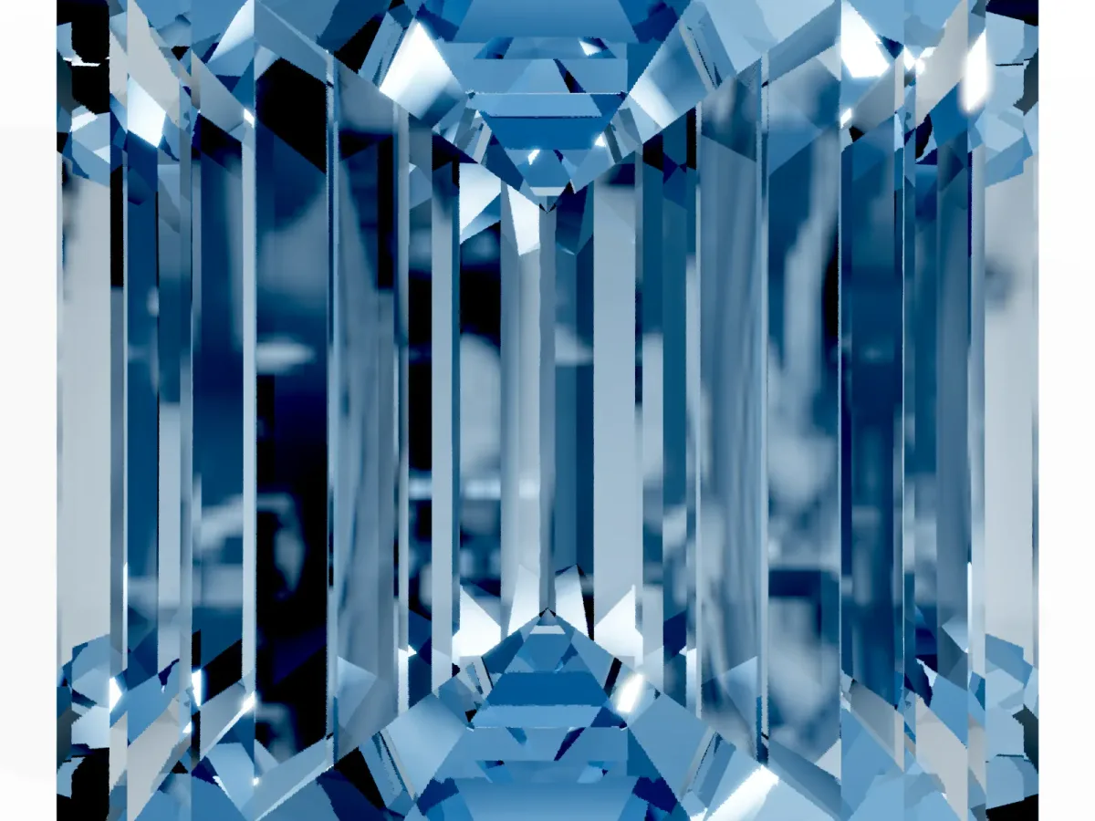 Fancy Blue Emerald Cut Diamond Solitaire Ring with Prong Setting and Classic Band Yellow gold