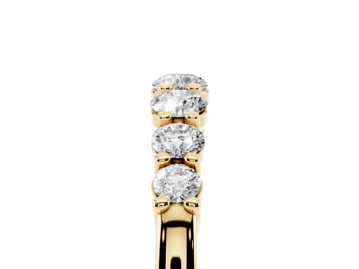 Round Diamond Prong-Set Half-Eternity Band Yellow gold