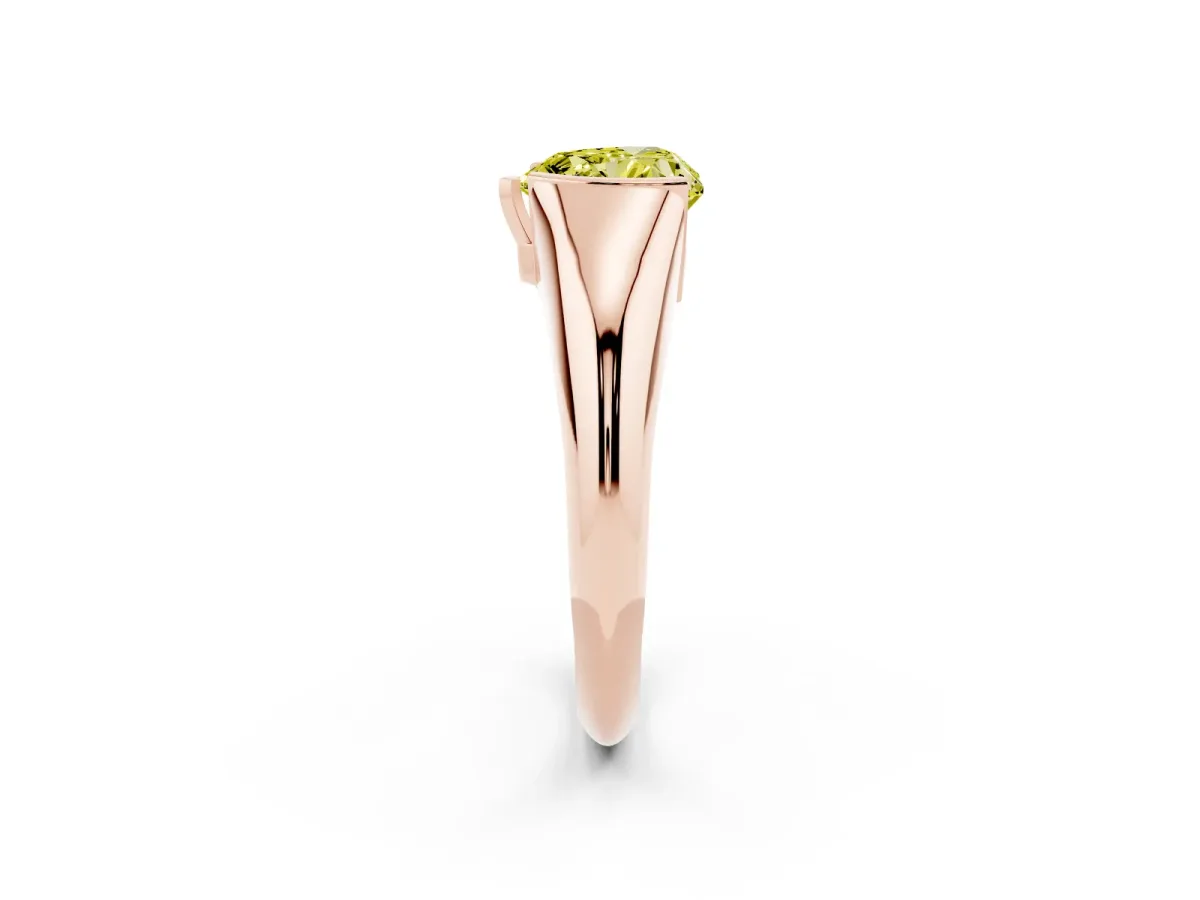 Fancy Yellow Heart Cut Solitaire Tension Set Diamond Ring Rose gold