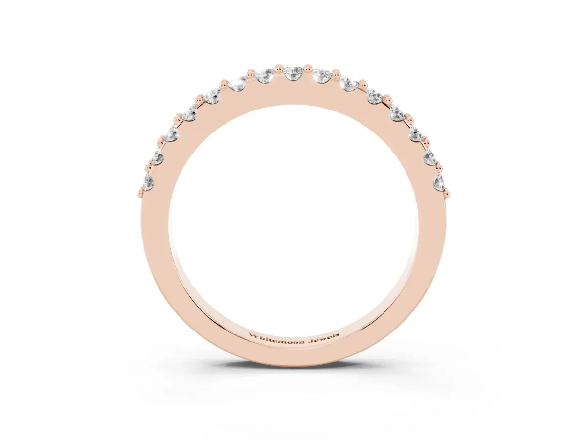 Round Diamond Pavé Set Half Eternity Band Rose gold