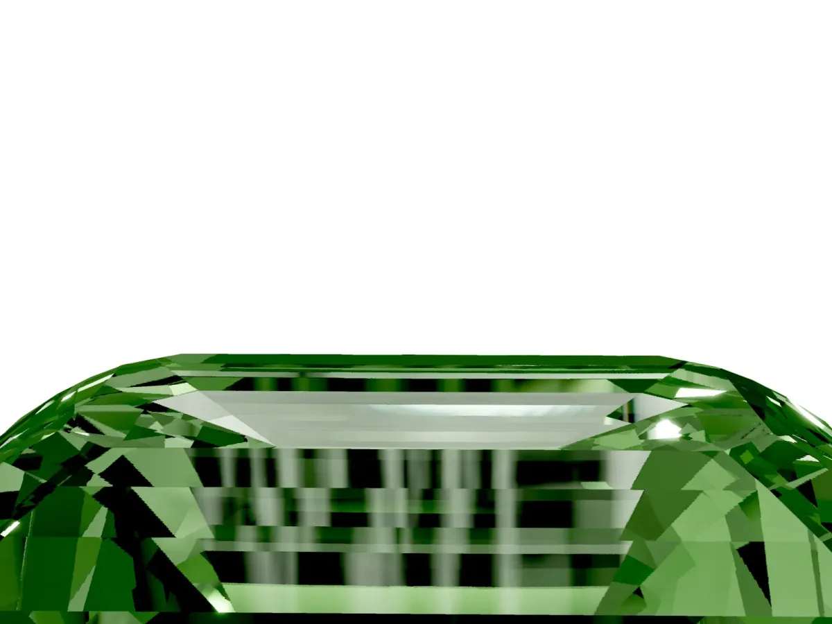 Fancy Green Emerald Cut Cut Pave Band Milgrain Solitaire Ring Platinum