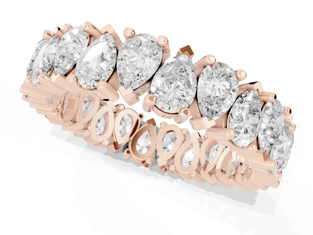 Pear Diamond Shared Prong Eternity Band Rose gold