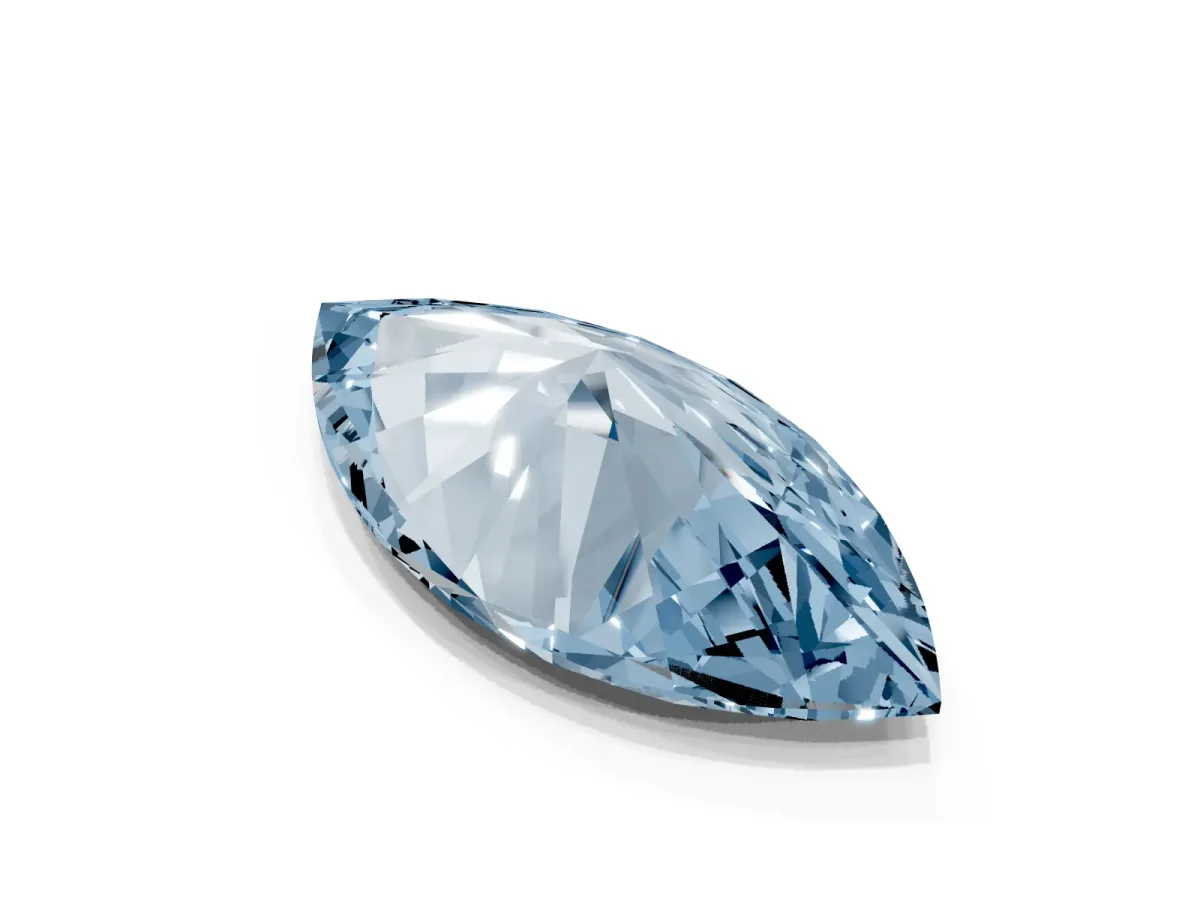 Fancy Blue Marquise Cut Cut Cathedral Pave Diamond Engagement Ring with Six-Prong Setting Yellow gold