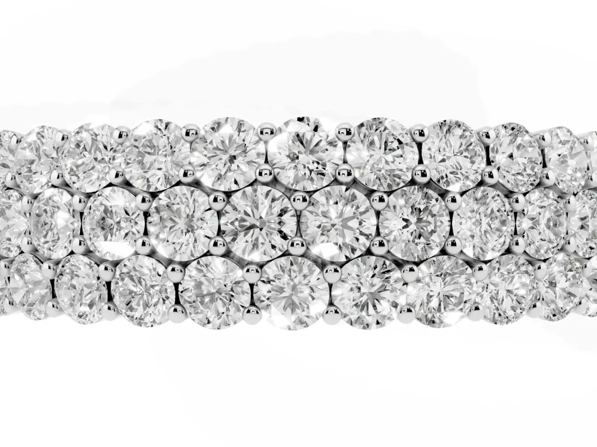 Round Diamond Checkerboard Pavé Promise Ring with Round Diamond Accents White gold