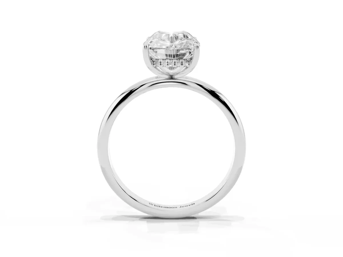 Old Mine Elongated Cushion Diamond Classic Band Four Prong Solitaire Ring Silver