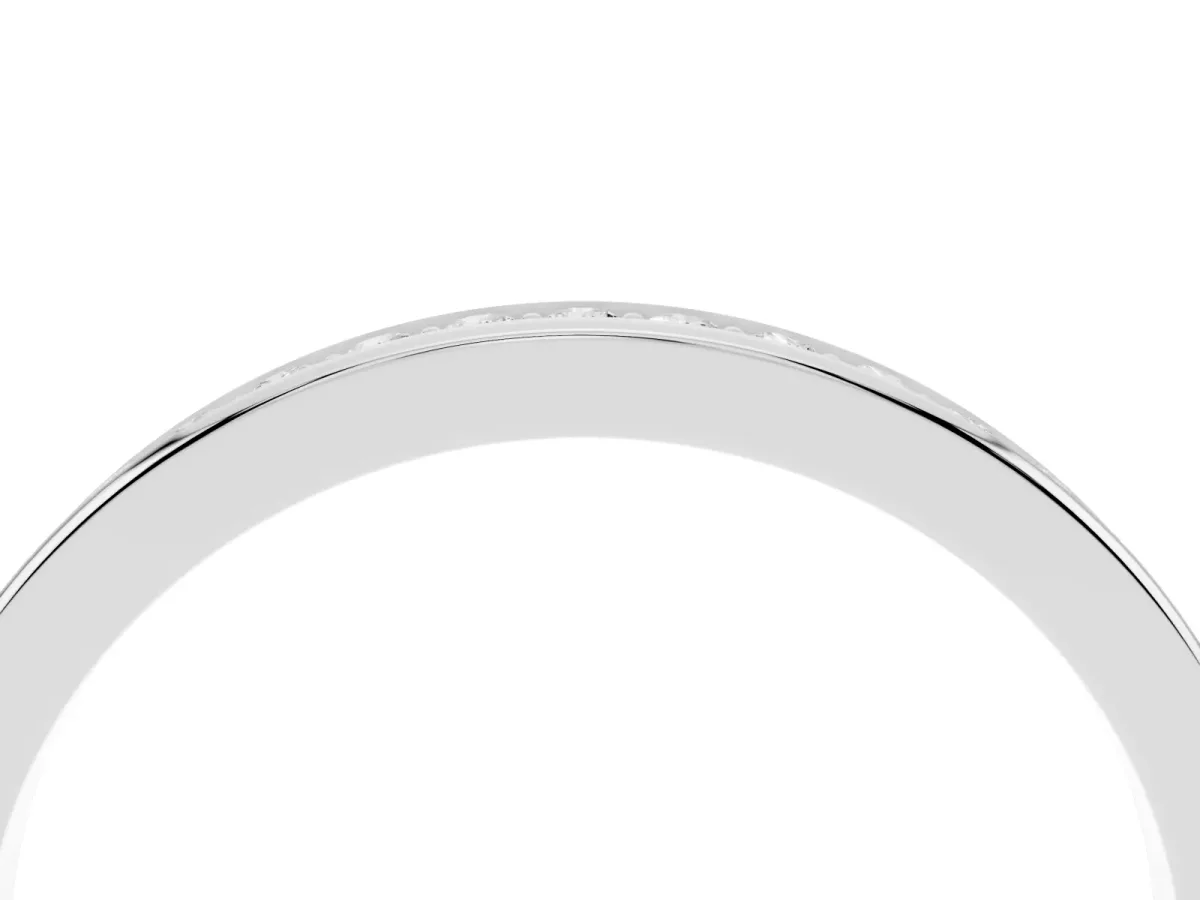 Round Diamond Pavé Set Half-Eternity Band Silver