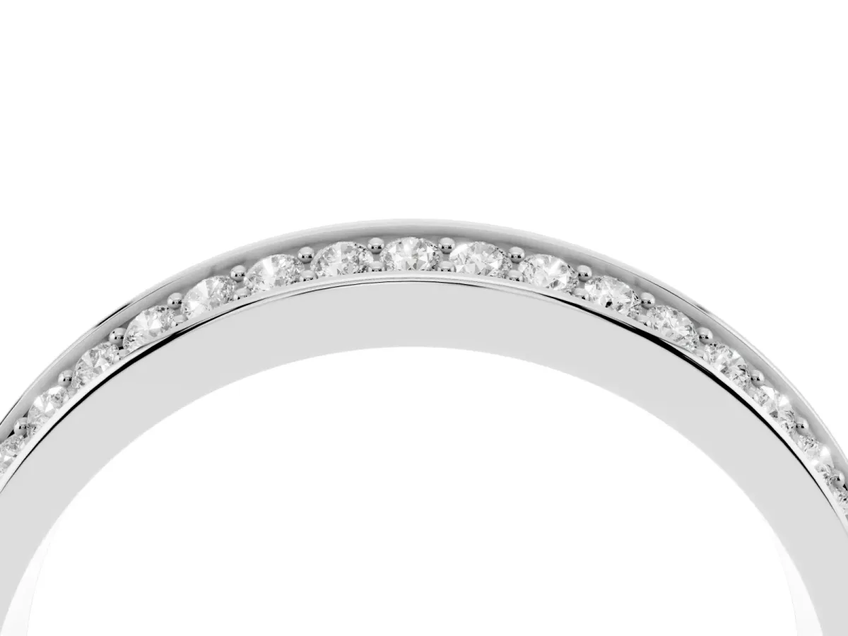 Double Row Round Diamond Channel Set Eternity Band White gold
