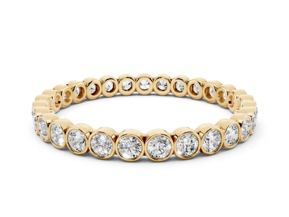 Bezel-Set Round Diamond Eternity Band Yellow gold