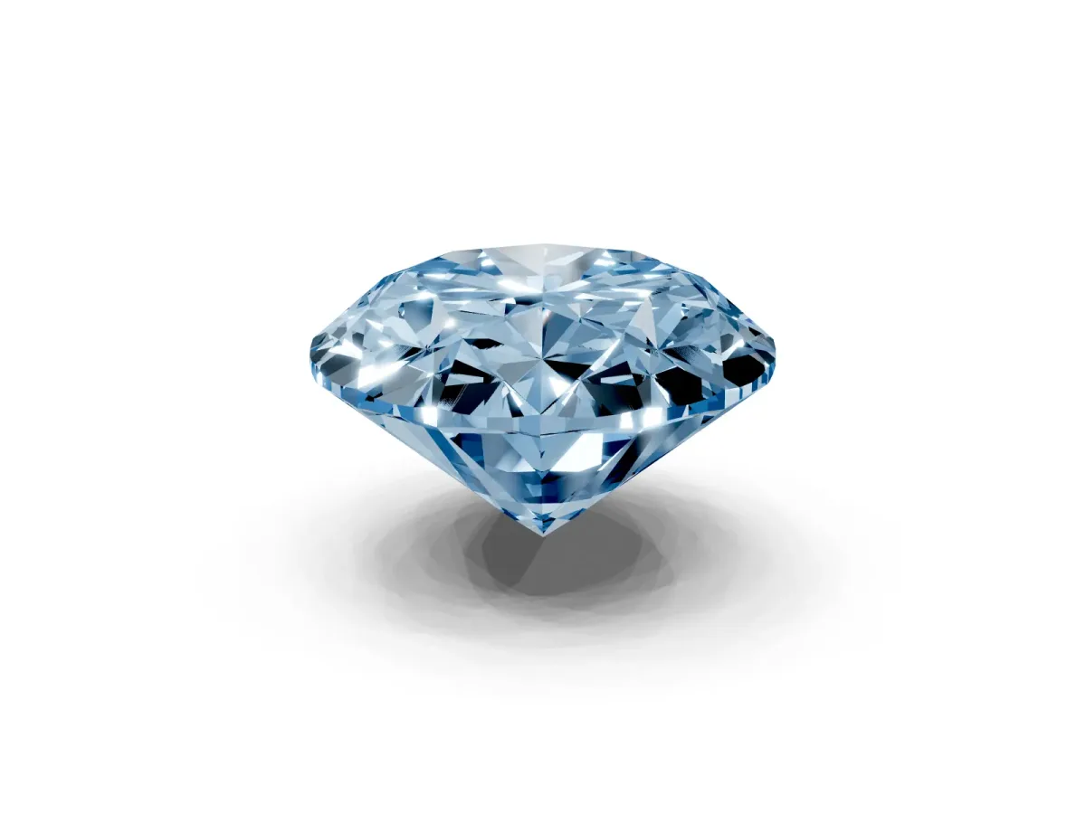 Fancy Blue Oval Cut Diamond Solitaire Ring with Prong Setting and Pavé Band Silver