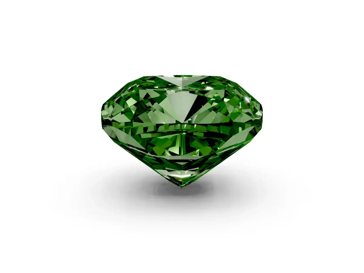 Fancy Green Cushion Cut Halo Milgrain Solitaire with Bezel Set Side Stones and Pave Band White gold