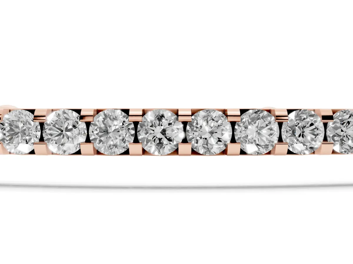 Pavé Round Diamond Chain Bracelet with Bezel Setting Rose gold