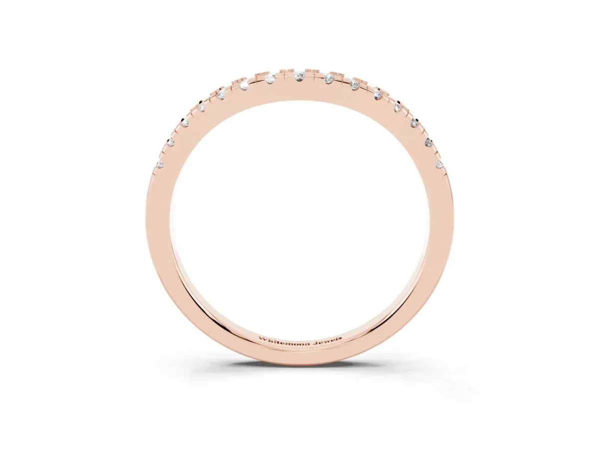 Diamond Pavé Curved Wedding Band Rose gold