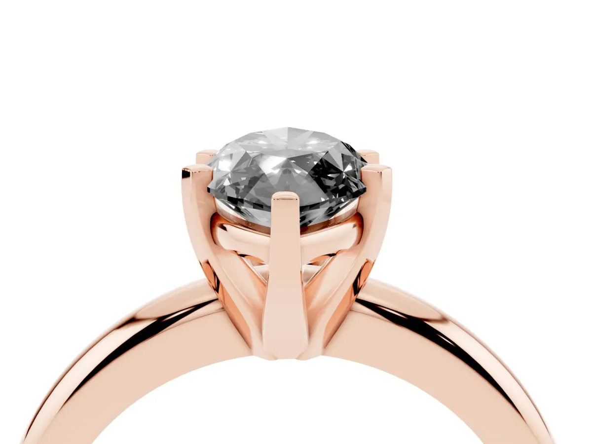 Fancy Black Marquise Cut Diamond Solitaire Engagement Ring with Round Band and Four-Prong Setting Rose gold