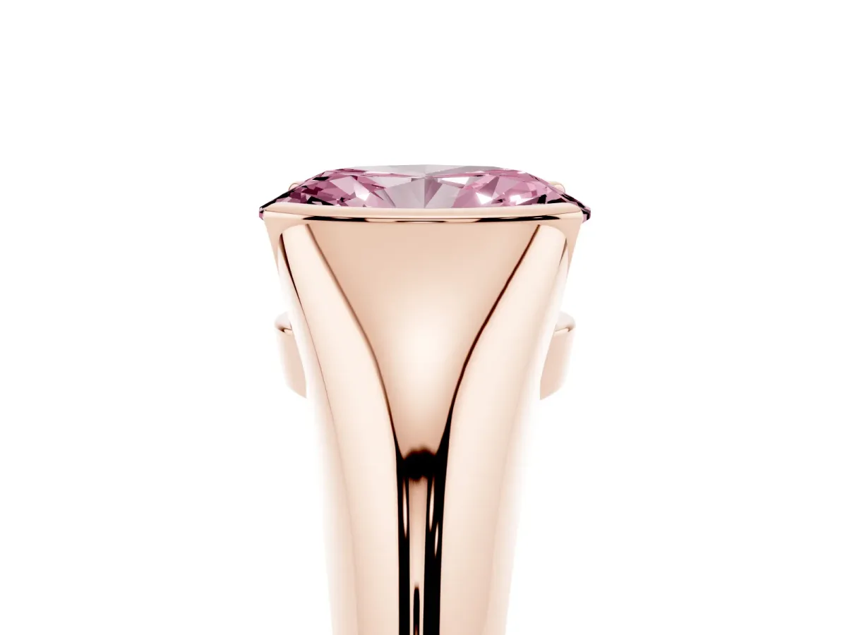 Fancy Pink Oval Cut Solitaire Tension Set Diamond Ring Rose gold