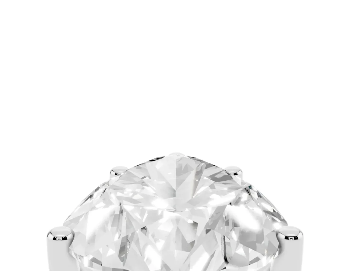Pear Cut Cut Diamond Solitaire Engagement Ring with Tapered Plain Band and Four-Prong Setting White gold