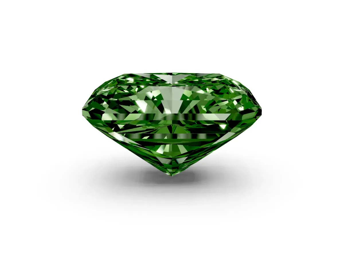 Fancy Green Radiant Cut Cut Pave Band Milgrain Solitaire Ring Silver