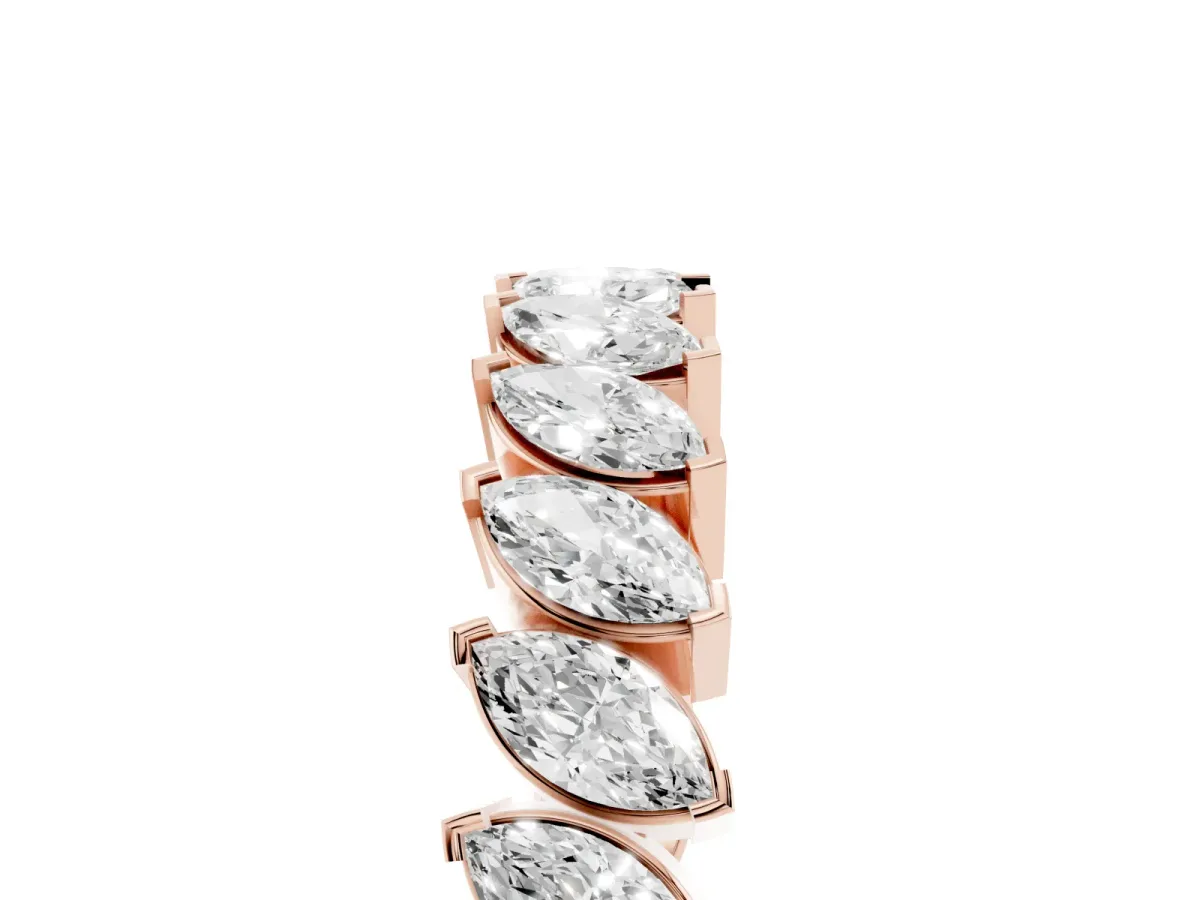 Marquise Diamond Shared Prong Full Eternity Band Rose gold