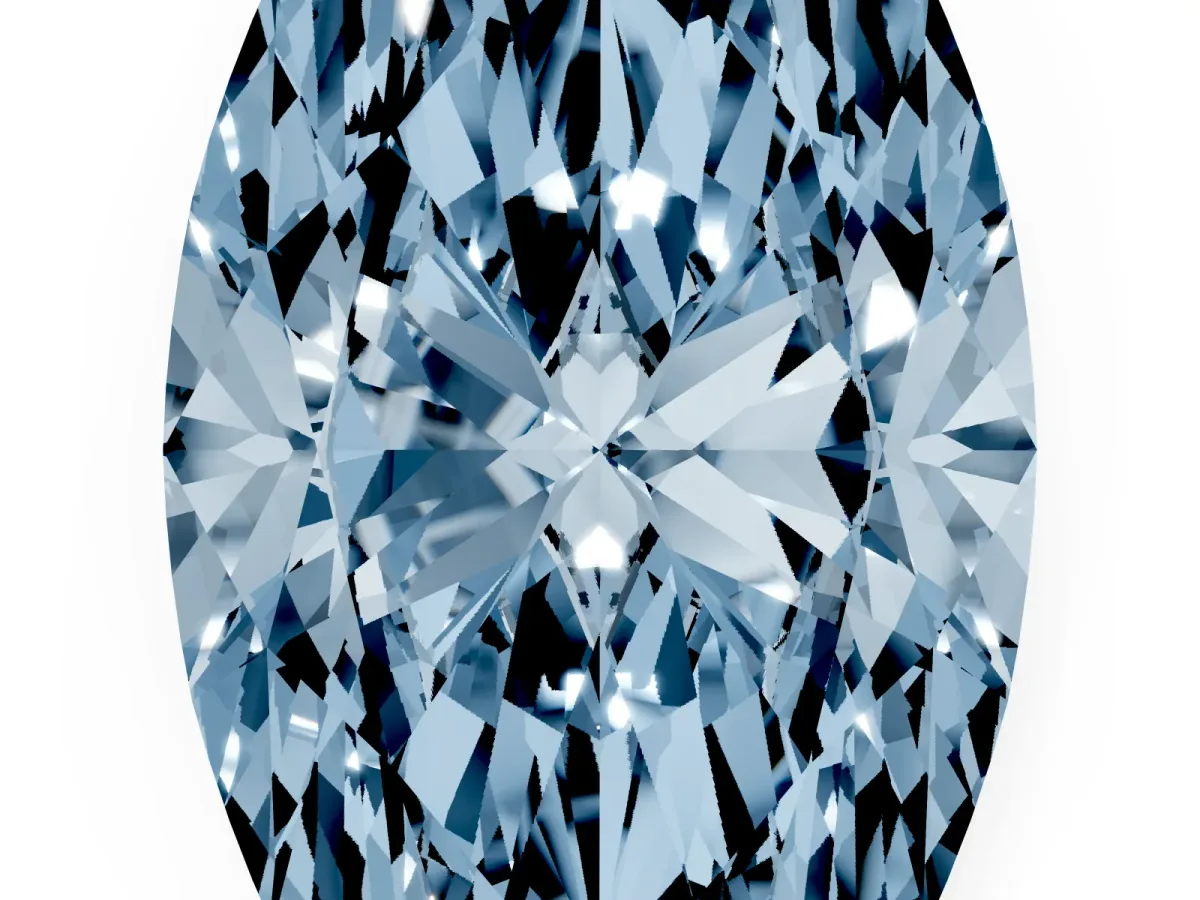 Fancy Blue Marquise Cut Cut Cathedral Pave Diamond Engagement Ring with Six-Prong Setting Silver