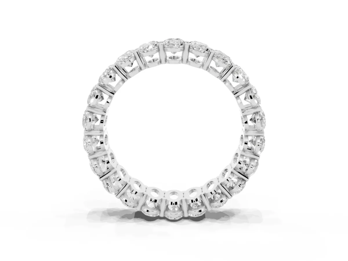 Oval Cut Diamond Eternity Band with Shared Prong Setting Silver