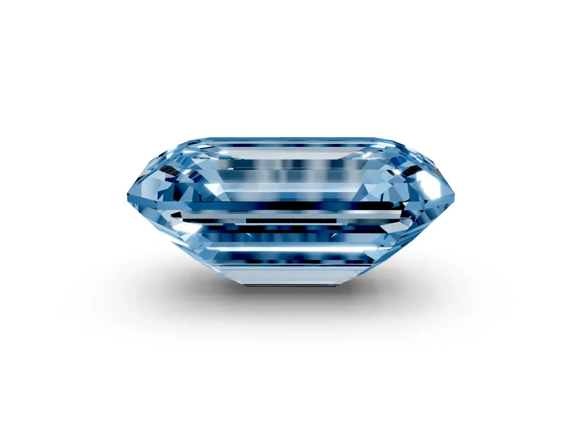 Fancy Blue Emerald Cut Cut Pave Band Milgrain Solitaire Ring Yellow gold