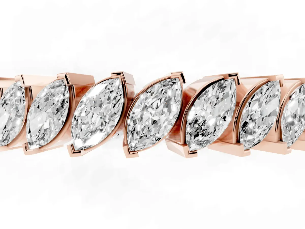 Marquise Diamond Shared Prong Full Eternity Band Rose gold
