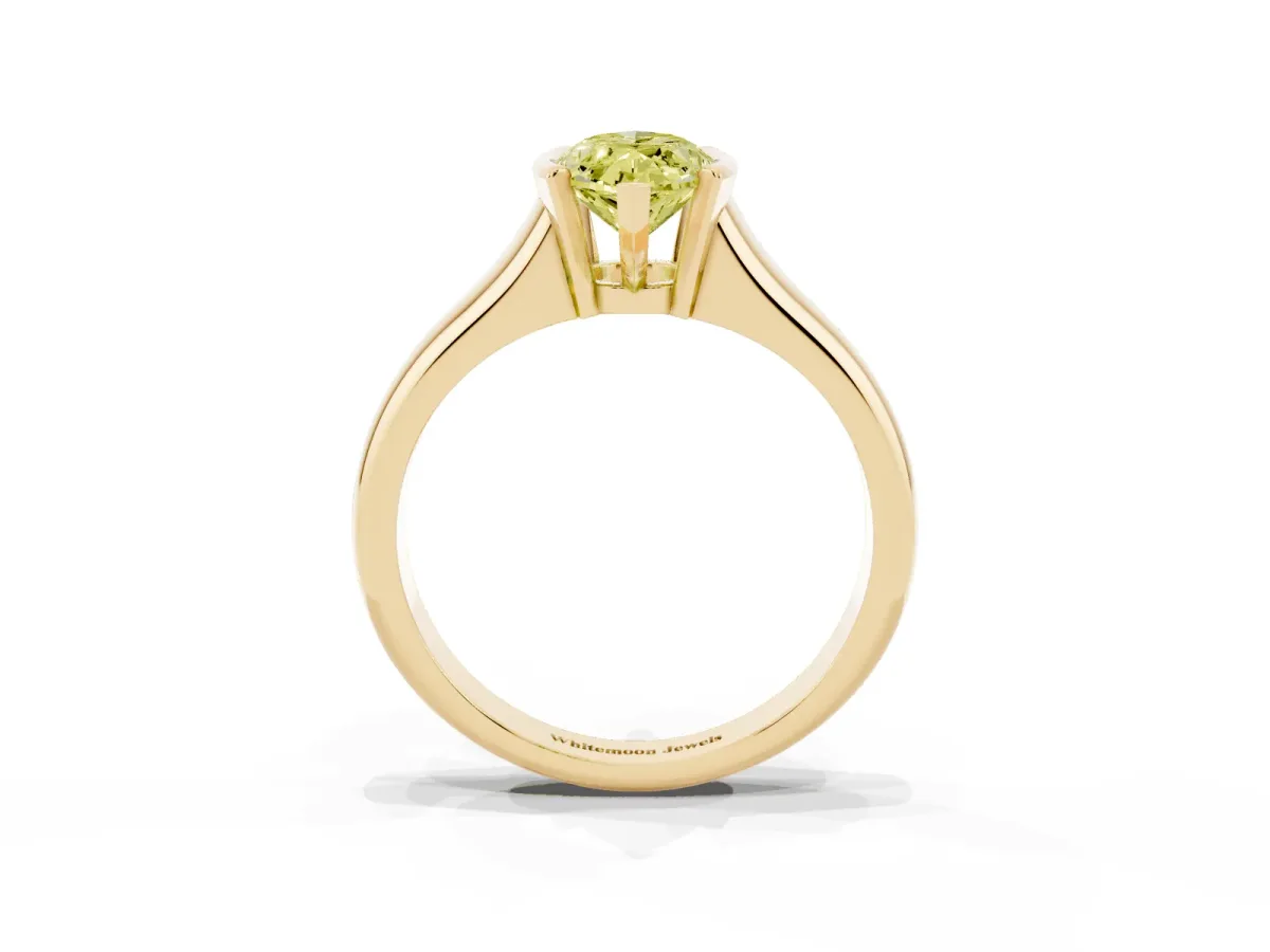 Fancy Yellow Marquise Cut Solitaire Tension Set Diamond Ring with Split Shank Band Yellow gold