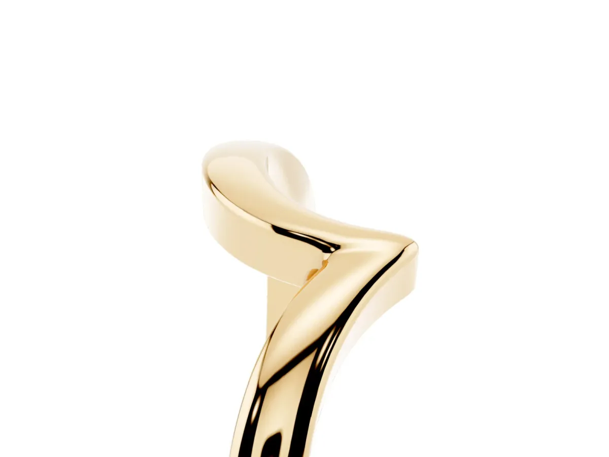 Chevron V-Shaped Contour Band Yellow gold